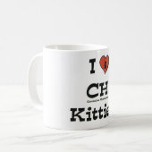 私はCHの猫ちゃんのコーヒー・マグを愛します コーヒーマグカップ (正面左)