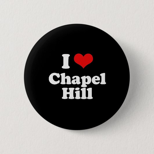 私はChapel HillのTシャツの白のTシャツを愛します 缶バッジ (正面)