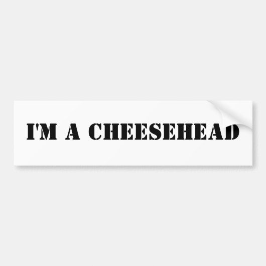 私はcheeseheadです バンパーステッカー (正面)