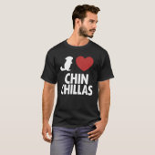 私はChinchillas Longtail Long Hair Brider Chinが大好き Tシャツ (正面フル)