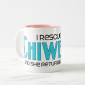 私はChiweenie (女性の)犬の採用のデザインを救助しました ツートーンマグカップ (正面左)