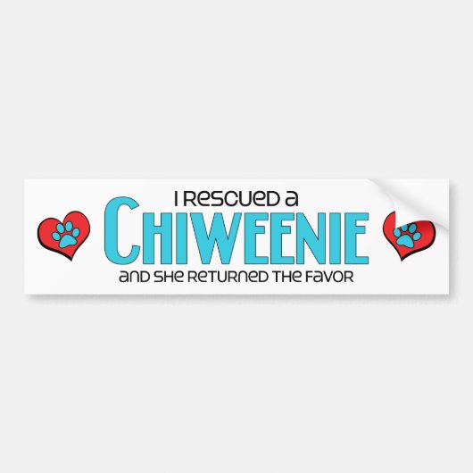 私はChiweenie (女性の)犬の採用のデザインを救助しました バンパーステッカー (正面)