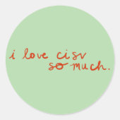 私はCISVステッカーが大好き(4セット) ラウンドシール (正面)