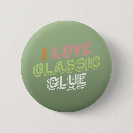 "私はClassicglue"の円形ボタン愛します 缶バッジ (正面)