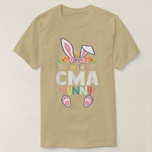 私はCMA認定メディカルアシスタントBunny East Tシャツ (デザイン正面)