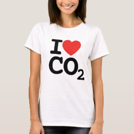 私はCO2が大好き – 二酸化炭素の女性のTシャツが大好き Tシャツ