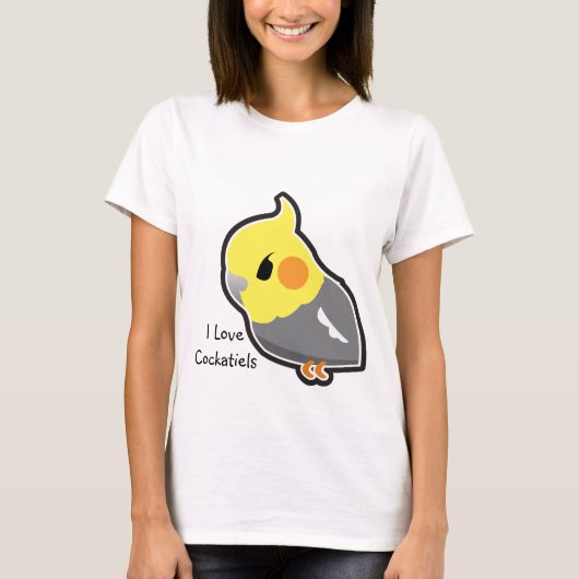 私はCockatielsを愛します(カスタマイズ可能な) Tシャツ (正面)