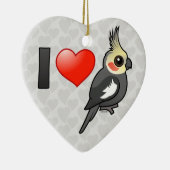 私はCockatielsを愛します セラミックオーナメント (右)