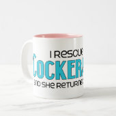 私はCockeranian (女性の)犬の採用を救助しました ツートーンマグカップ (正面左)