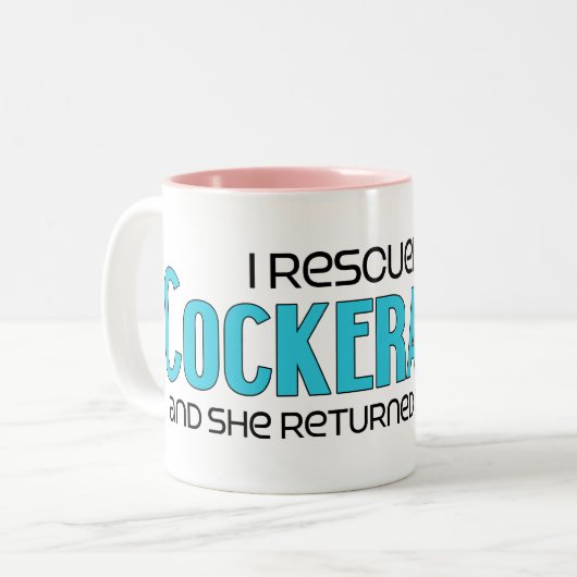 私はCockeranian (女性の)犬の採用を救助しました ツートーンマグカップ (正面左)