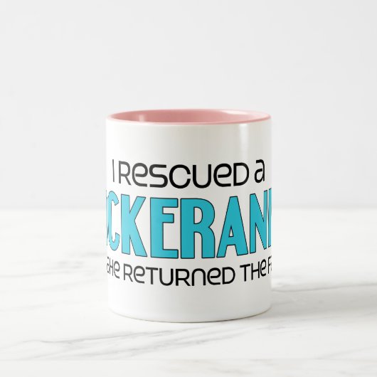 私はCockeranian (女性の)犬の採用を救助しました ツートーンマグカップ (中央)