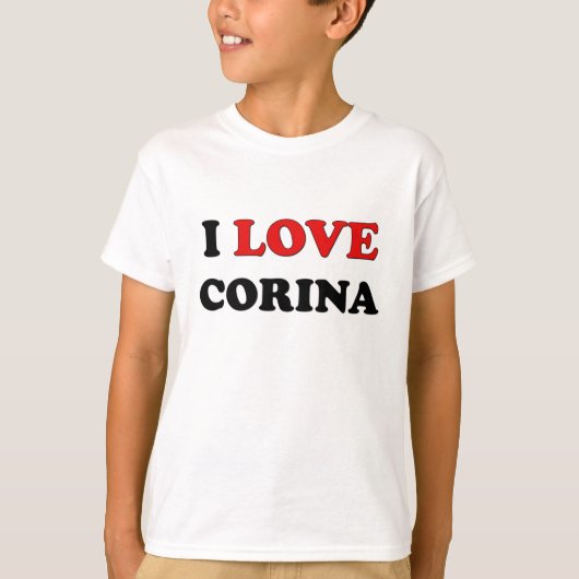 私はCorinaを愛します Tシャツ (正面)