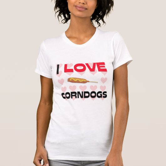 私はCorndogsを愛します Tシャツ (正面)