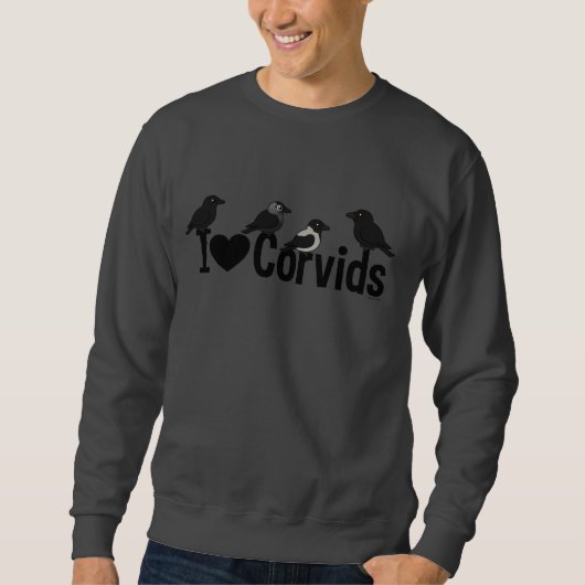 私はCorvidsを愛します スウェットシャツ (正面)