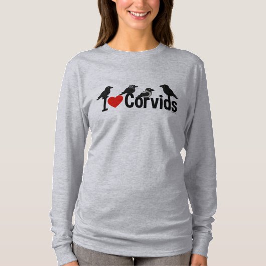 私はCorvidsを愛します Tシャツ (正面)