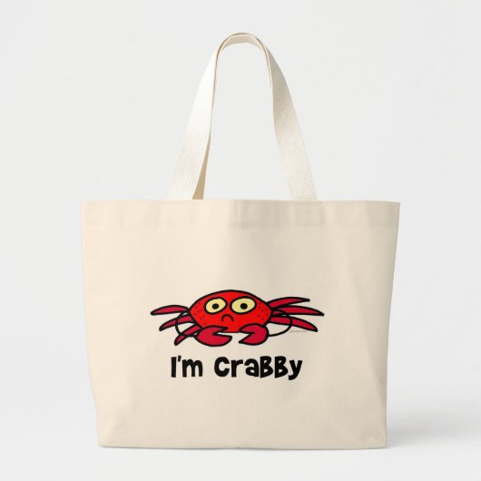 私はCrabbyバッグです ラージトートバッグ (正面)