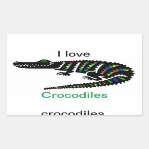 私はCROCODILESを愛する – 動物愛好家 – 野生動物 – 爬虫類 長方形シール