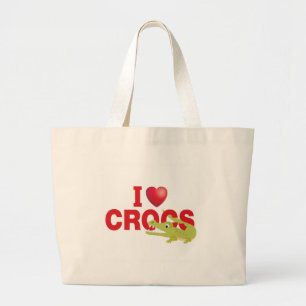 私はcrocsを愛します ラージトートバッグ