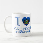私はCroydon、PAを愛します コーヒーマグカップ (左)