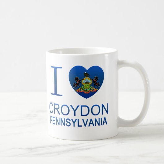 私はCroydon、PAを愛します コーヒーマグカップ (右)
