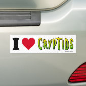 私はCryptidsを愛します バンパーステッカー (車上)
