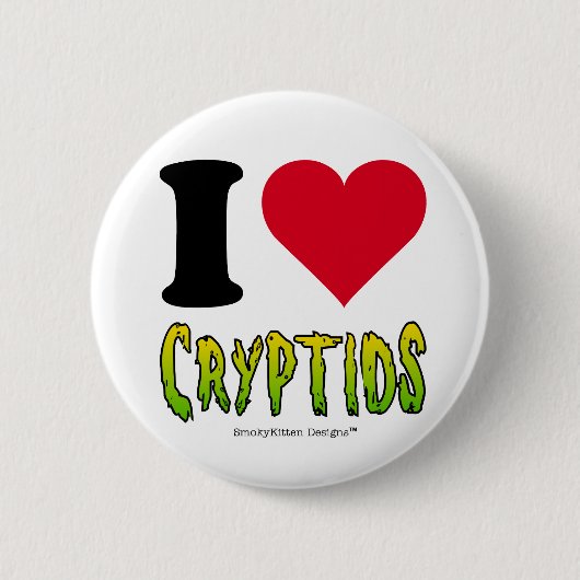 私はCryptidsを愛します 缶バッジ (正面)