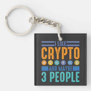 私はCryptoと多分3人、暗号愛好家が好き キーホルダー