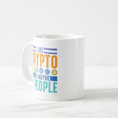 私はCryptoと多分3人、暗号愛好家が好き コーヒーマグカップ (正面左)