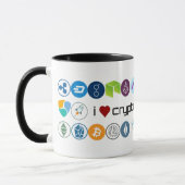 私はcryptocurrenciesのマグを愛します マグカップ (左)