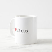 私はCSSのマグを愛します コーヒーマグカップ (正面左)