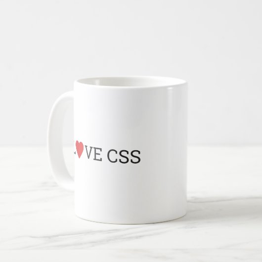 私はCSSのマグを愛します コーヒーマグカップ (正面左)