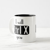 私はCtrl Xおもしろいなコンピュータギーク切ります ツートーンマグカップ (正面左)
