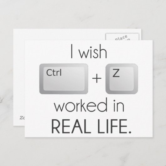 私はCtrl Zが人生で働いた実在い ポストカード (正面/裏面)