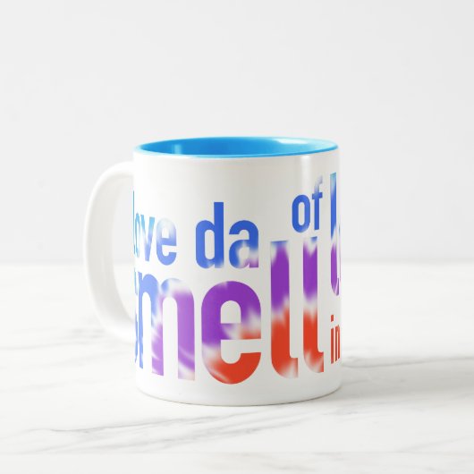 私はDaの朝のマグのLefseのDaの臭いを愛します ツートーンマグカップ (正面左)