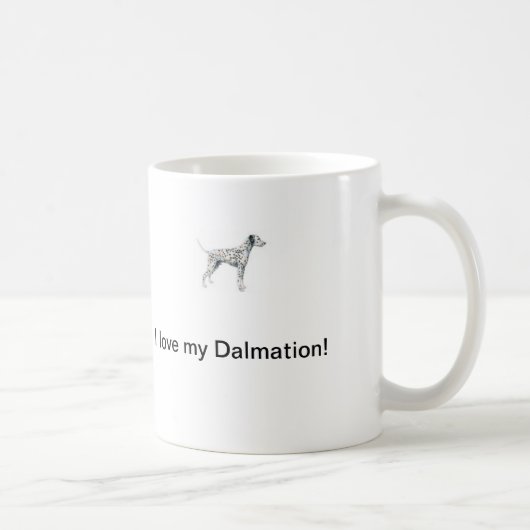 私はDalmationの私のマグを愛します コーヒーマグカップ (右)
