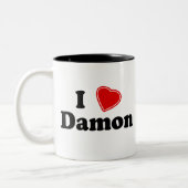 私はDamonを愛します ツートーンマグカップ (左)
