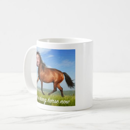 私はdangの馬の今カスタムな頭部のマグです コーヒーマグカップ (正面左)