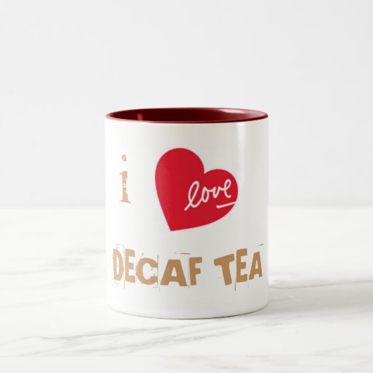 私はDECAFの茶を愛します ツートーンマグカップ (中央)