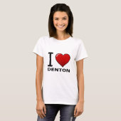 私はDENTON、TX -テキサス州--を愛します Tシャツ (正面フル)
