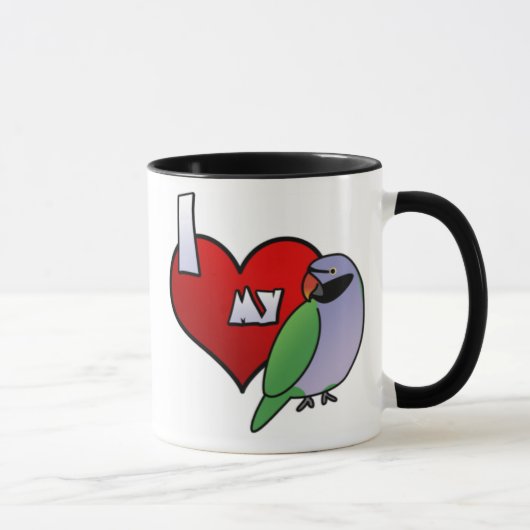 私はDerbyanの私のインコを愛します マグカップ (右)
