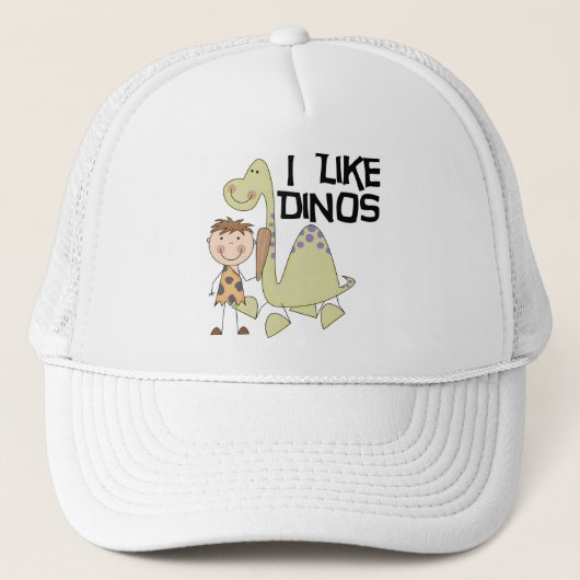 私はDinosを-男の子のTシャツおよびギフト好みます キャップ (正面)