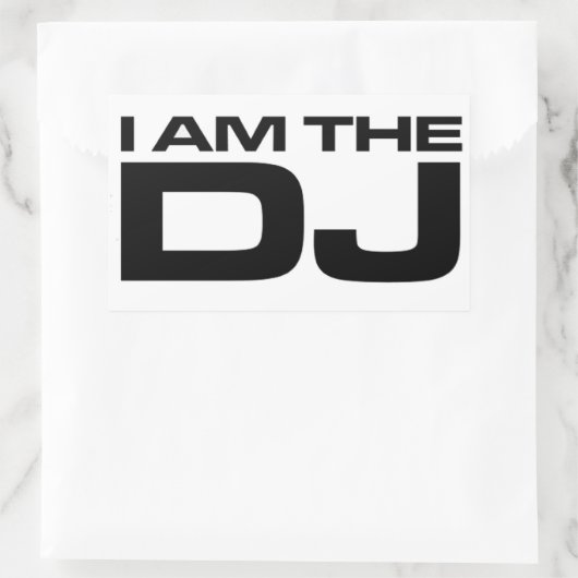 私はDJだ 長方形シール (バッグ)