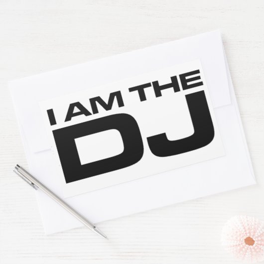 私はDJだ 長方形シール (封筒)