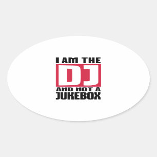 私はDJないジュークボックスです 楕円形シール