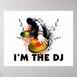 私はDJ Rockin Theターンテーブル ポスター