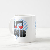 私はDNBを愛します コーヒーマグカップ (正面左)