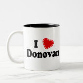 私はDonovanを愛します ツートーンマグカップ (左)