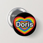 私はDorisを愛します。 私はDoris愛します。 ハート 缶バッジ (正面&裏面)