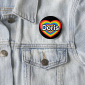 私はDorisを愛します。 私はDoris愛します。 ハート 缶バッジ (インサイチュ)