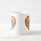 私はDorisを愛します: 虹のハート コーヒーマグカップ (中央)